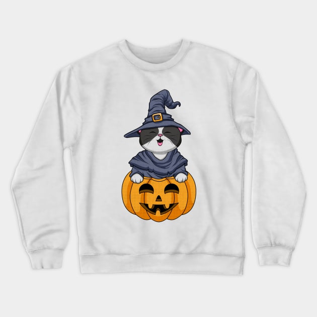 HALLOWEEN MEOWGIC Crewneck Sweatshirt by canzyartstudio